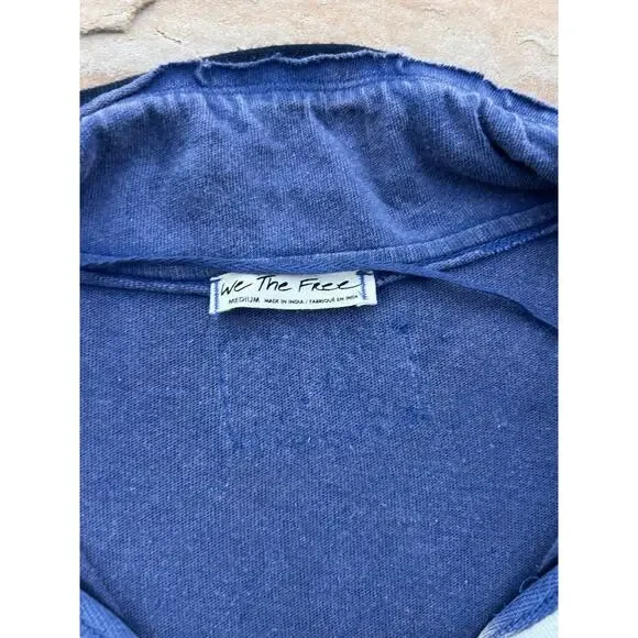 Free People We The Free Be Kind Tee V Neck Striped Polo Blouse Tunic Top M BZ - Picture 3 of 5